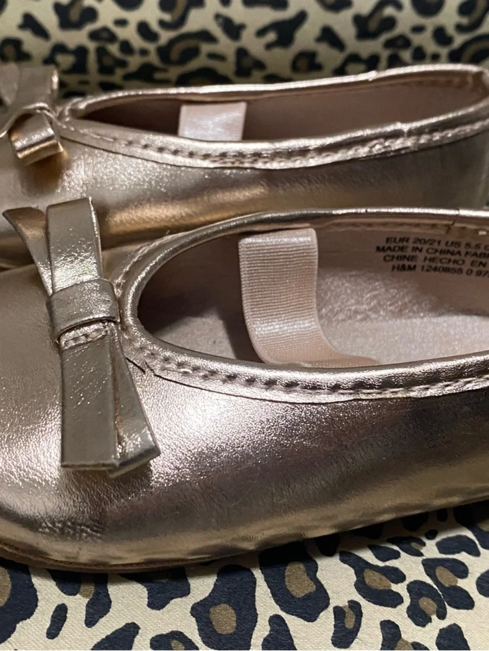 H&M Metallic Rose Gold Baby Ballet Flats with Bow
